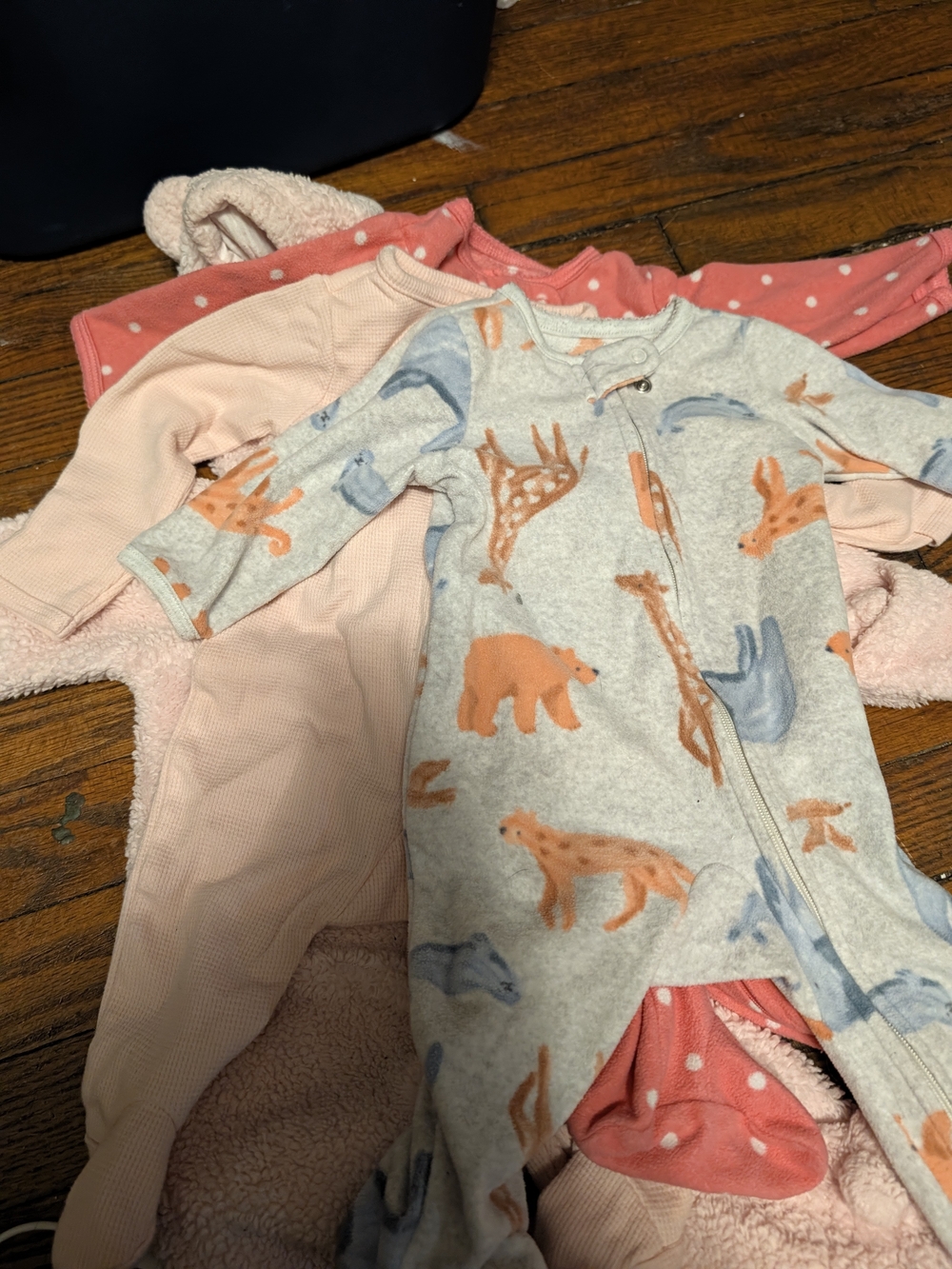 Cozy Sleepers - Pink & Gray Kids Pajamas